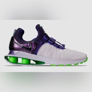 Nike Shox Gravity White Fusion Violet with Purple, & Green Women’s Sneakers 5.5